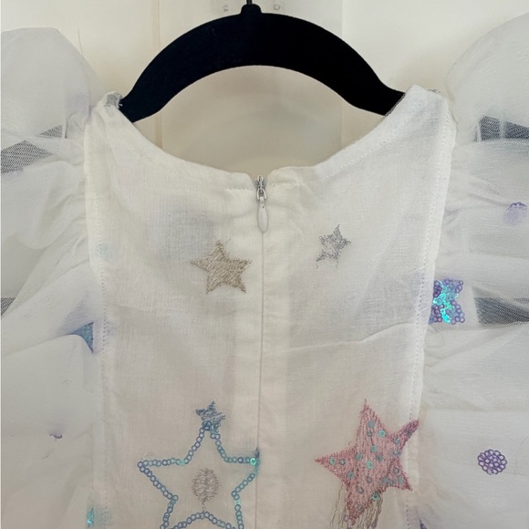 ✨ Lola + The Boys Starry Tulle Dress – White Iridescent Constellation – Size 6 - Picture 6 of 6